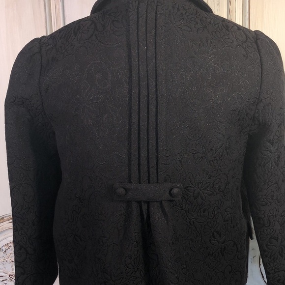 Priorities Black Jacquard Mid-Sleeve Cropped Jacket Size Small - Picture 8 of 12